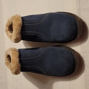 Fuzzy Denim heel shoes